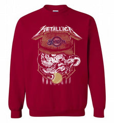 Metallica Skull Milwaukee Brewers Logo Crewneck Sweatshirt - zezetee