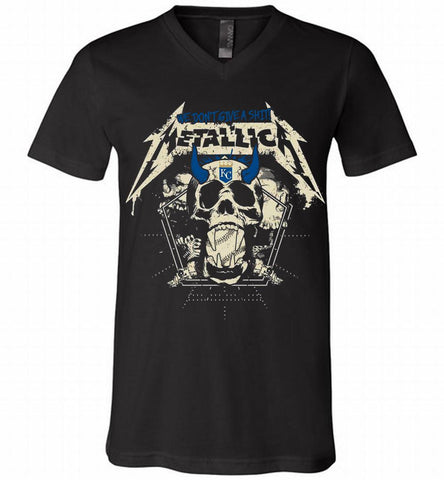 Metallica We Don't Give A Shit Kansas City Royals V-Neck Shirt - zezetee