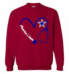 DALLAS COWBOYS NURSE LOVE AMERICA’S TEAM Crewneck Sweatshirt - zezetee