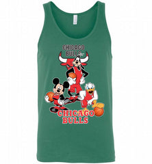 Mickey Goofy Donald Loves Chicago Bulls Basketball Fans Tank - zezetee