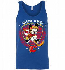 NHL Hockey Mickey Mouse Calgary Flames Disney Tank - zezetee