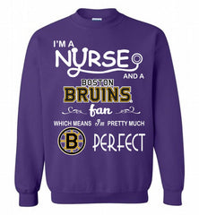 I'M A Nurse And A Boston Bruins Fans Gift Crewneck Sweatshirt - zezetee