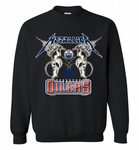 Metallica Edmonton Oilers Logo Crewneck Sweatshirt - zezetee