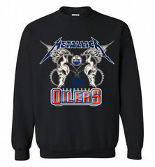 Metallica Edmonton Oilers Logo Crewneck Sweatshirt - zezetee
