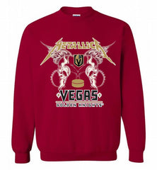 Metallica Vegas Golden Knights Logo Crewneck Sweatshirt - zezetee