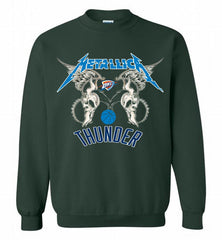 Metallica Oklahoma City Thunder Logo Crewneck Sweatshirt - zezetee
