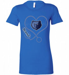Nurse Heartbeat Love Memphis Grizzlies Bella Ladies Tee - zezetee