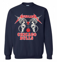 Metallica Chicago Bulls Logo Crewneck Sweatshirt - zezetee