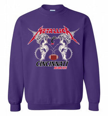 Metallica Cincinnati Bearcats Logo Crewneck Sweatshirt - zezetee