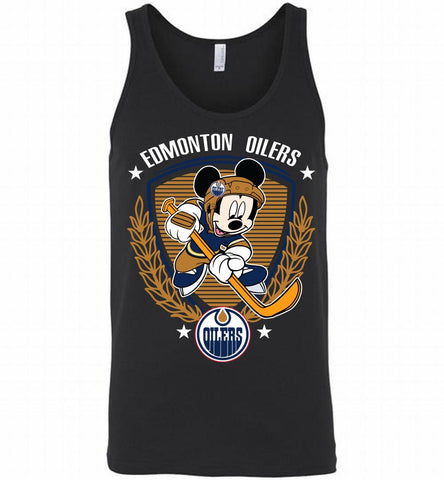 NHL Hockey Mickey Mouse Edmonton Oilers Disney Tank - zezetee