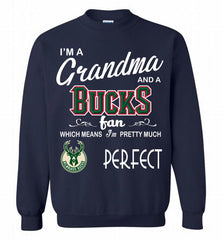 I'M A Grandma And A Milwaukee Bucks Fans Perfect Crewneck Sweatshirt - zezetee