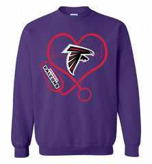 Nurse Heartbeat Atlanta Falcons Crewneck Sweatshirt - zezetee