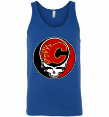 NHL TEAM CALGARY FLAMES X GRATEFUL DEAD LOGO BAND Tank - zezetee