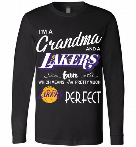 I'M A Grandma And A Los Angeles Lakers Fans Perfect Long Sleeve - zezetee