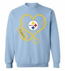 Nurse Heartbeat Pittsburgh Steelers Crewneck Sweatshirt - zezetee