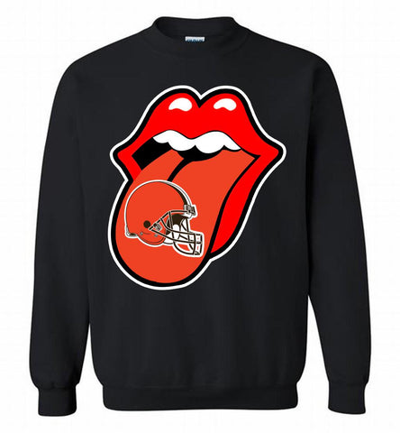Cleveland Browns x The Rolling Stones Logo Crewneck Sweatshirt - zezetee