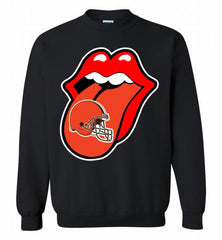 Cleveland Browns x The Rolling Stones Logo Crewneck Sweatshirt - zezetee