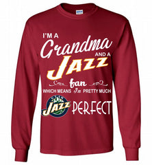 I'M A Grandma And A Utah Jazz Fans Perfect Gildan Long Shirt - zezetee