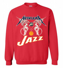 Metallica Utah Jazz Logo Crewneck Sweatshirt - zezetee