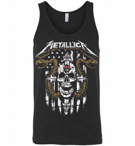 Metallica Snake Skull Florida Panthers Logo Tank - zezetee