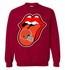 Cleveland Browns x The Rolling Stones Logo Crewneck Sweatshirt - zezetee