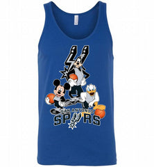 Mickey Goofy Donald Loves San Antonio Spurs Basketball Fans Tank - zezetee