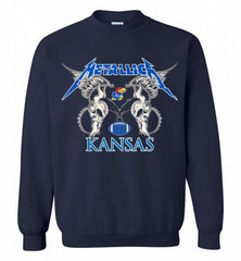 Metallica Kansas Jayhawks Logo Crewneck Sweatshirt - zezetee