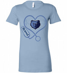 Nurse Heartbeat Love Memphis Grizzlies Bella Ladies Tee - zezetee