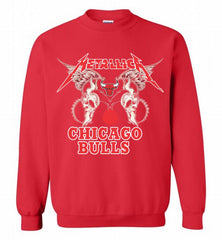 Metallica Chicago Bulls Logo Crewneck Sweatshirt - zezetee
