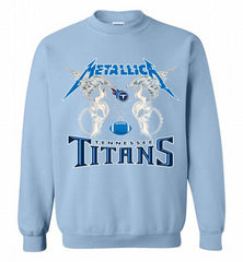 Metallica Tennessee Titans Logo Crewneck Sweatshirt - zezetee