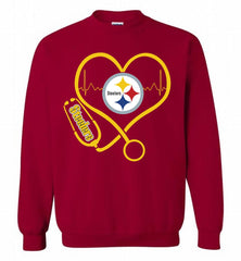 Nurse Heartbeat Pittsburgh Steelers Crewneck Sweatshirt - zezetee