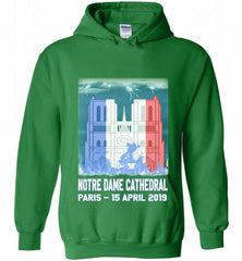 Notre Dame Cathedral in Paris on fire 15th april 2019 T-Shirt French Cathedral Hoodie - zezetee