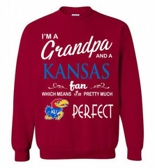 I'M A Grandpa And A Kansas Jayhawks Fan Crewneck Sweatshirt - zezetee