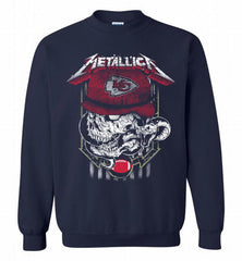 Metallica Skull Snake Kansas City Chiefs Crewneck Sweatshirt - zezetee