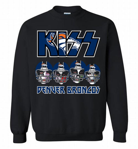 Kiss Denver Broncos Logo Crewneck Sweatshirt - zezetee