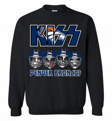 Kiss Denver Broncos Logo Crewneck Sweatshirt - zezetee