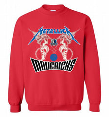 Metallica Dallas Mavericks Logo Crewneck Sweatshirt - zezetee