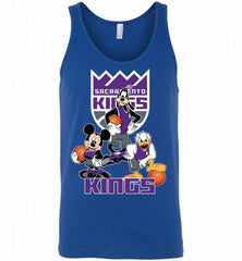 Mickey Goofy Donald Loves Sacramento Kings Basketball Fans Tank - zezetee
