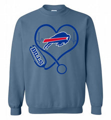 Nurse Heartbeat Buffalo Bills Crewneck Sweatshirt - zezetee