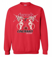 Metallica Cincinnati Bearcats Logo Crewneck Sweatshirt - zezetee
