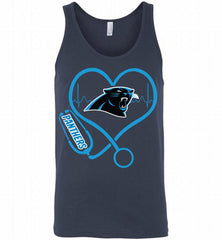 Nurse Heartbeat Carolina Panthers Tank - zezetee