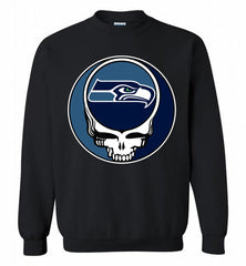 Seattle Seahawks Grateful Dead Logo Band Crewneck Sweatshirt - zezetee
