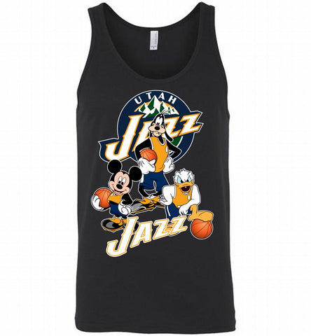 Mickey Goofy Donald Loves Utah Jazz Basketball Fans Tank - zezetee