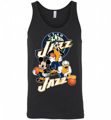 Mickey Goofy Donald Loves Utah Jazz Basketball Fans Tank - zezetee