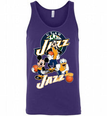 Mickey Goofy Donald Loves Utah Jazz Basketball Fans Tank - zezetee