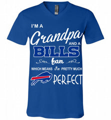 I'M A Grandpa And A Buffalo Bills Pretty Much Perfect V-Neck Shirt - zezetee