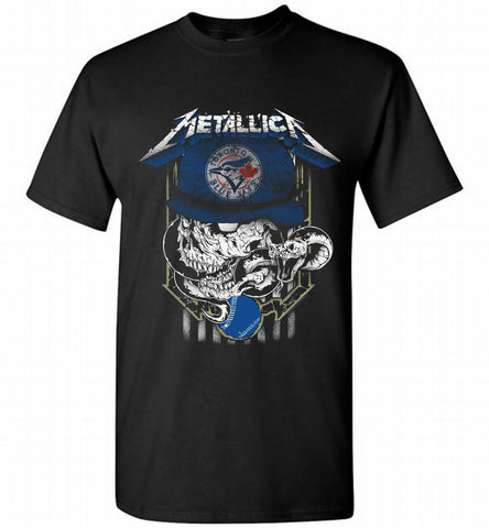 Metallica Skull Toronto Blue Jays Logo Shirt - zezetee