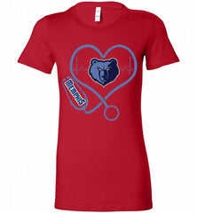 Nurse Heartbeat Love Memphis Grizzlies Bella Ladies Tee - zezetee