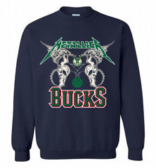 Metallica Milwaukee Bucks Logo Crewneck Sweatshirt - zezetee