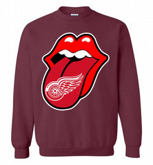 Detroit Red Wings  x The Rolling Stones Logo Crewneck Sweatshirt - zezetee